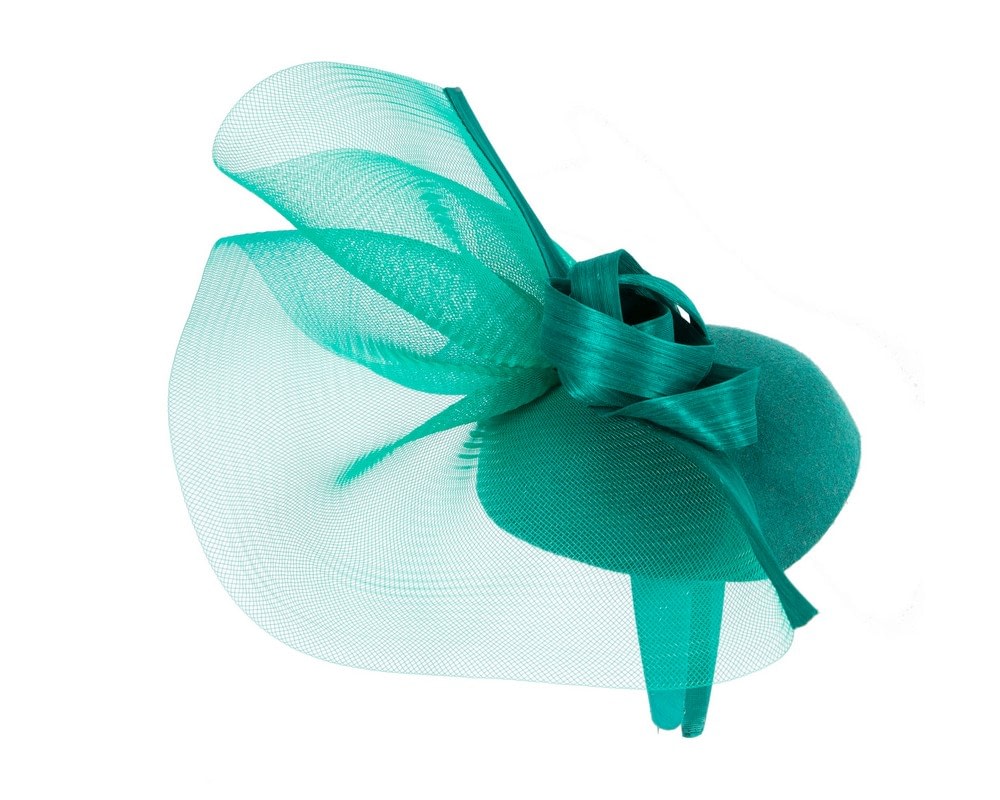 Bespoke teal winter racing fascinator by Fillies Collection - Image 4
