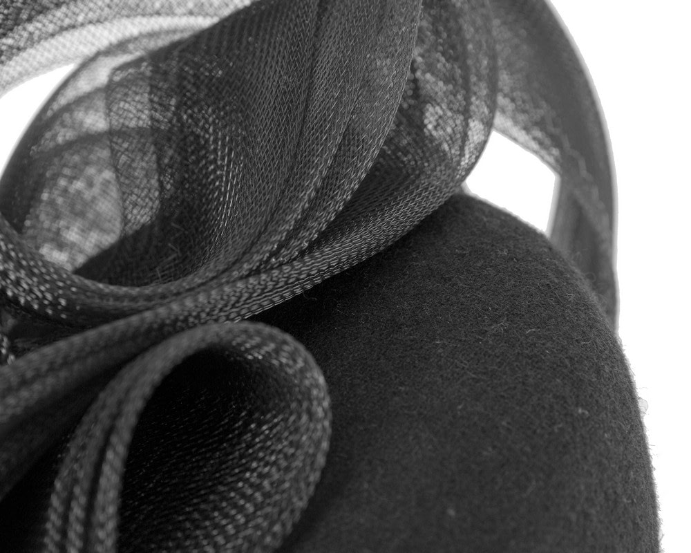 Large black winter racing fascinator by Fillies Collection - Image 5