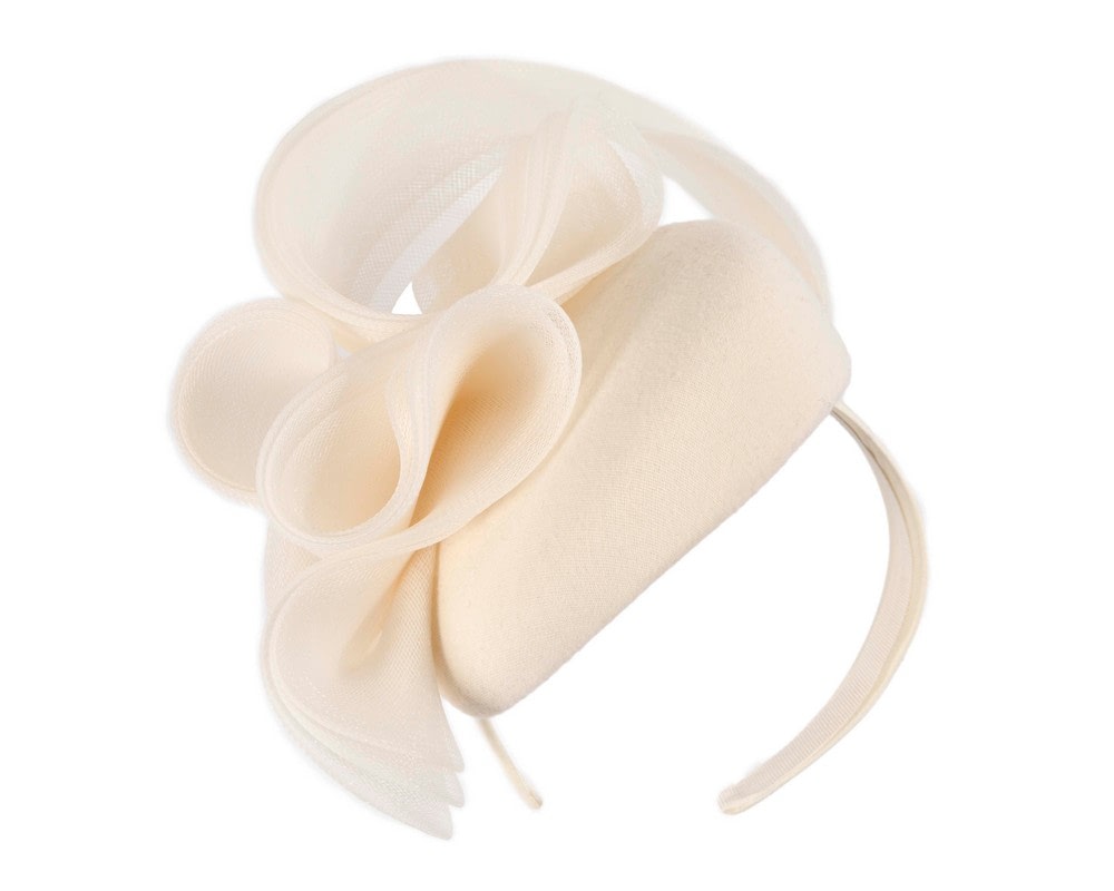 Fascinators Online - Large cream winter racing fascinator by Fillies Collection