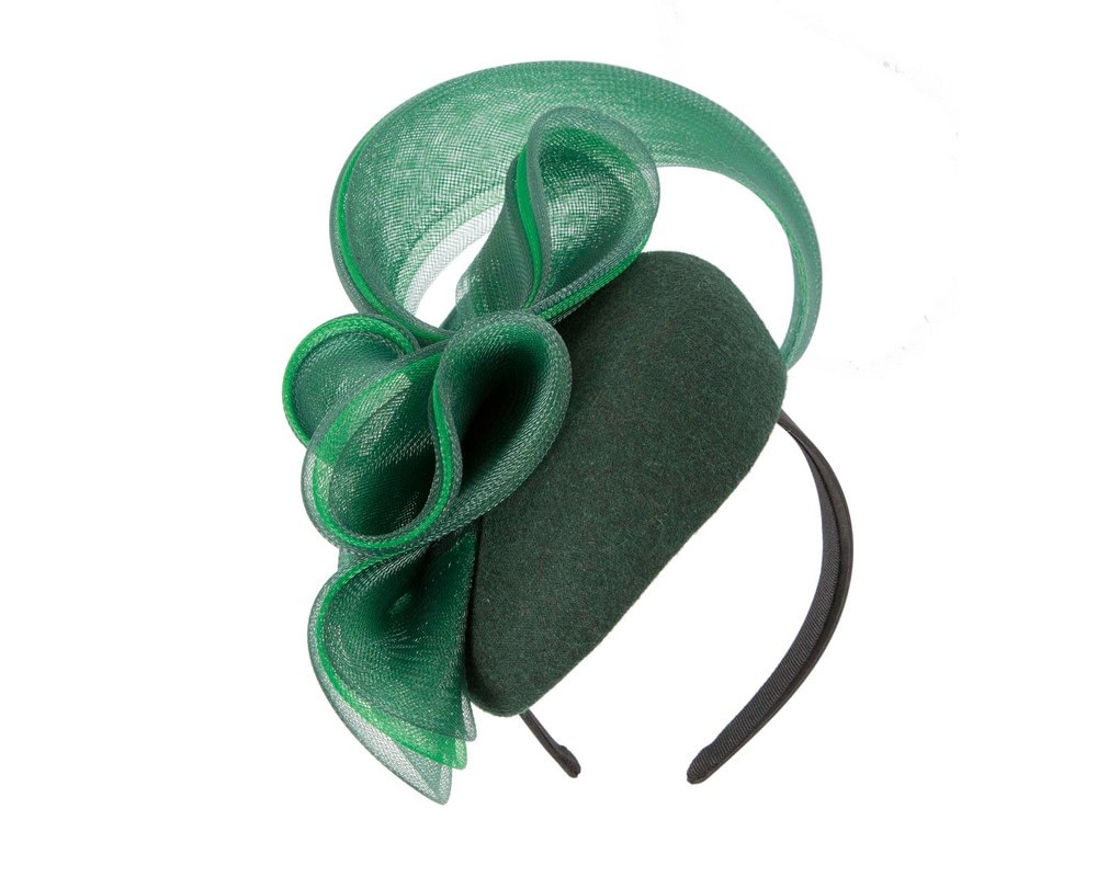 Fascinators Online - Large green winter racing fascinator by Fillies Collection