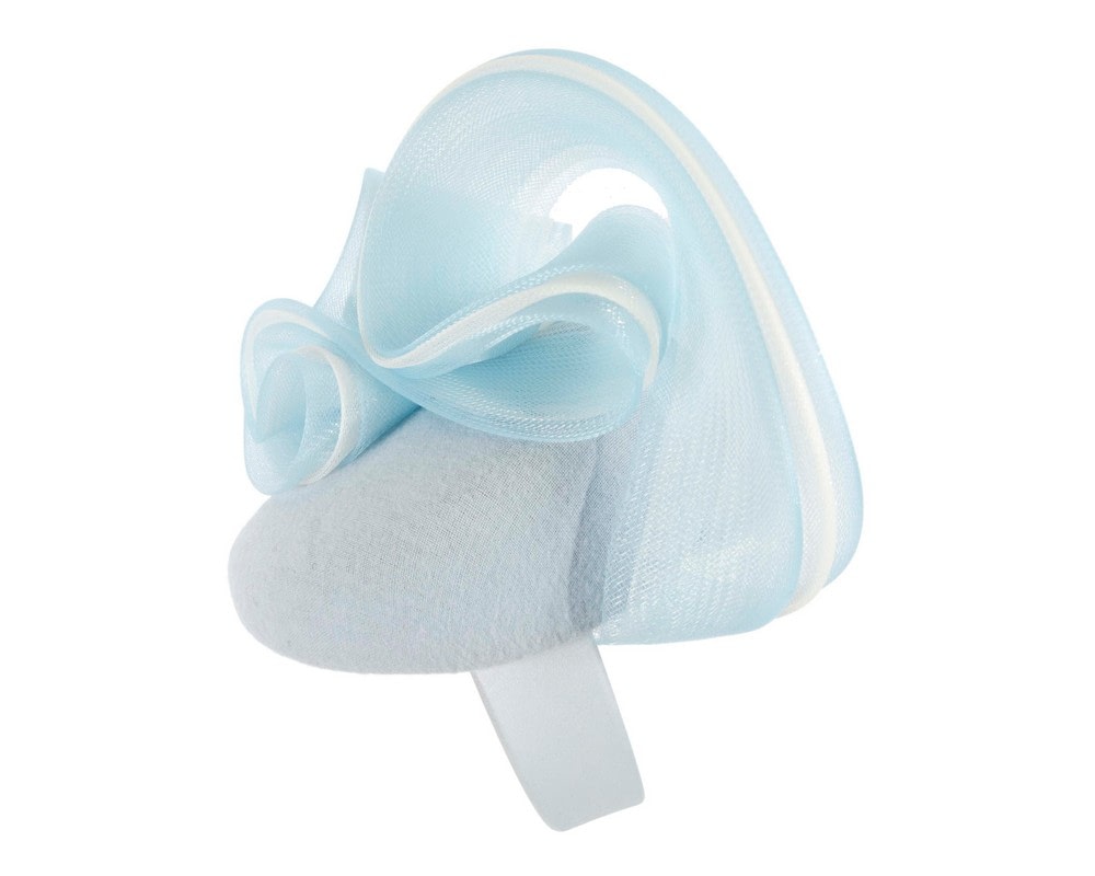 Large light blue winter racing fascinator by Fillies Collection - Image 3