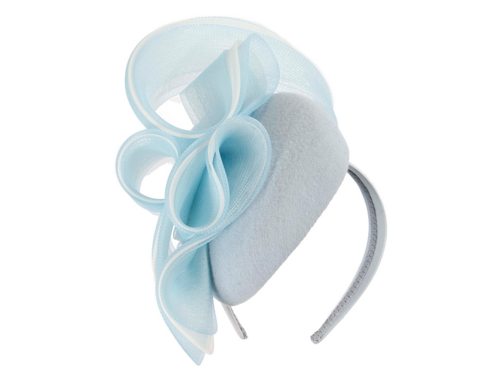 Fascinators Online - Large light blue winter racing fascinator by Fillies Collection