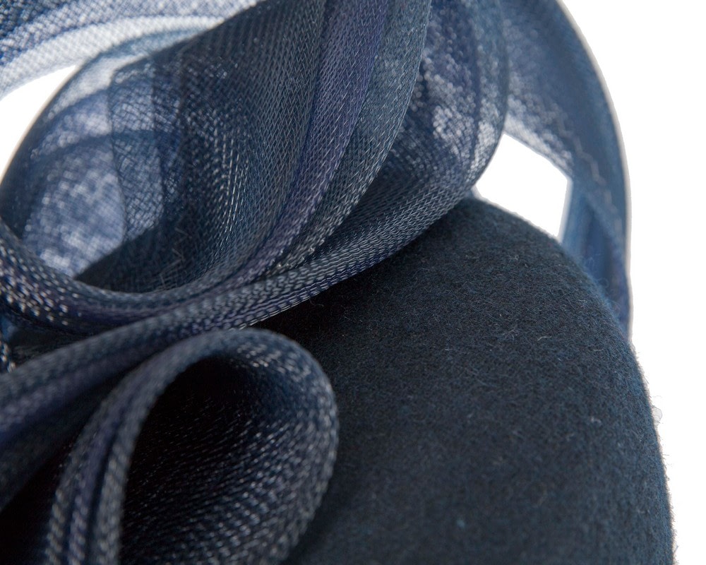 Large navy winter racing fascinator by Fillies Collection - Image 5