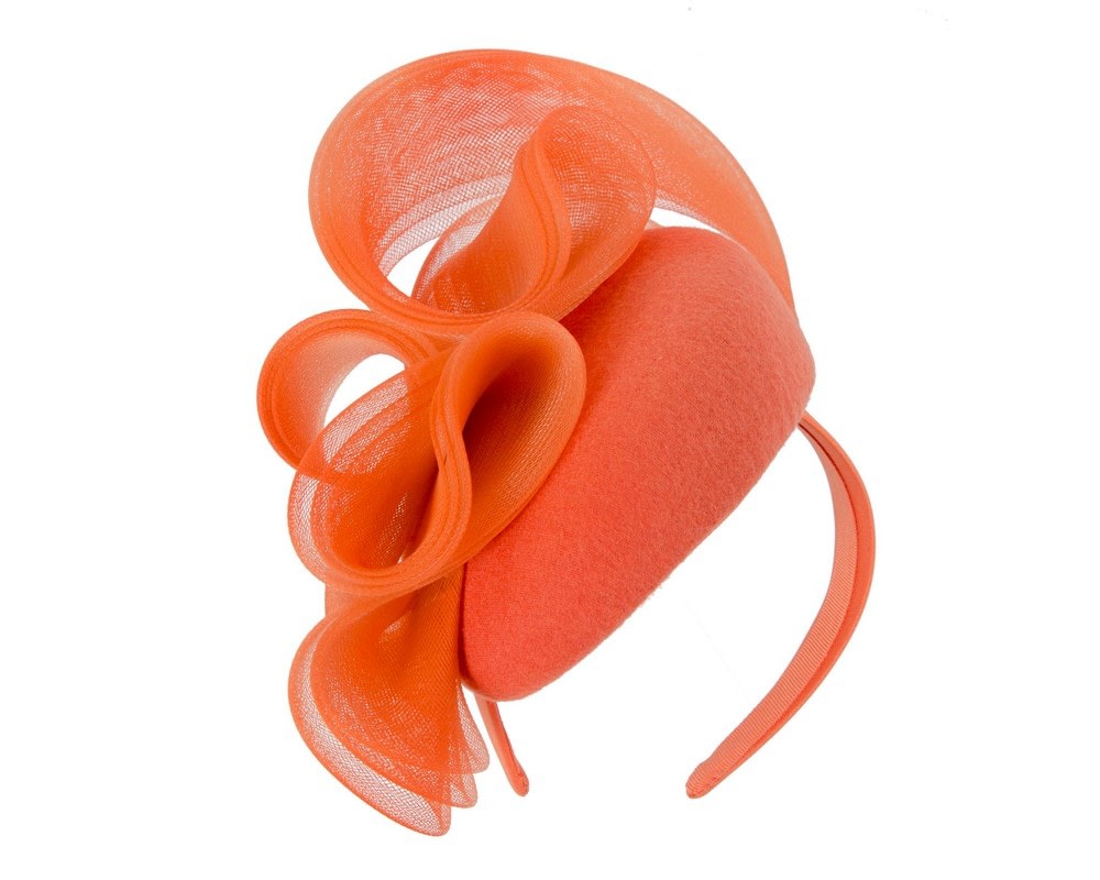 Fascinators Online - Large orange winter racing fascinator by Fillies Collection
