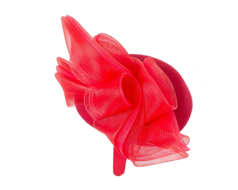 Large red winter racing fascinator by Fillies Collection - Image 4