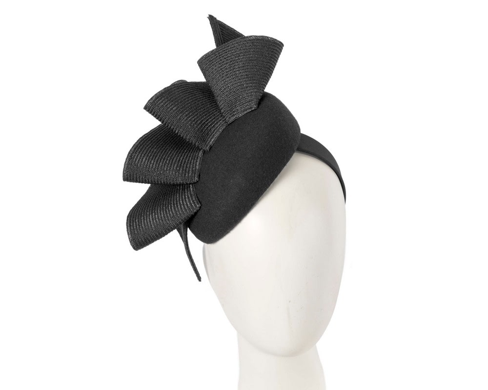 Fascinators Online - Black winter racing pillbox fascinator by Fillies Collection