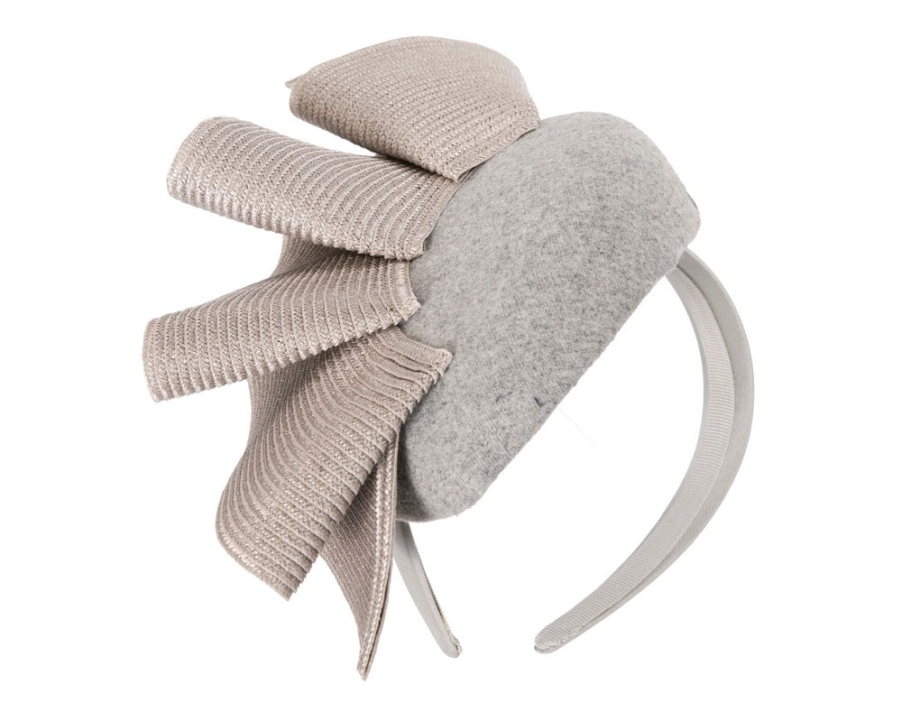 Fascinators Online - Silver winter racing pillbox fascinator by Fillies Collection