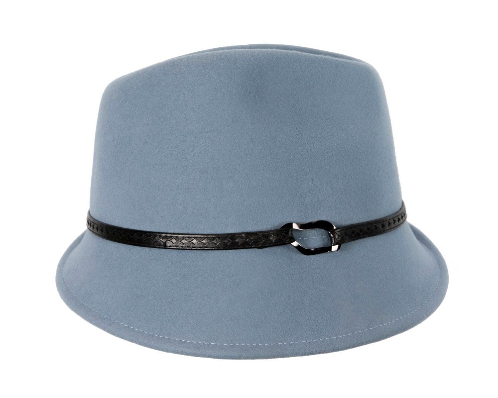 Light blue ladies felt fedora hat by Max Alexander - Fascinators Online Light blue ladies felt fedora hat by Max Alexander - Image 4