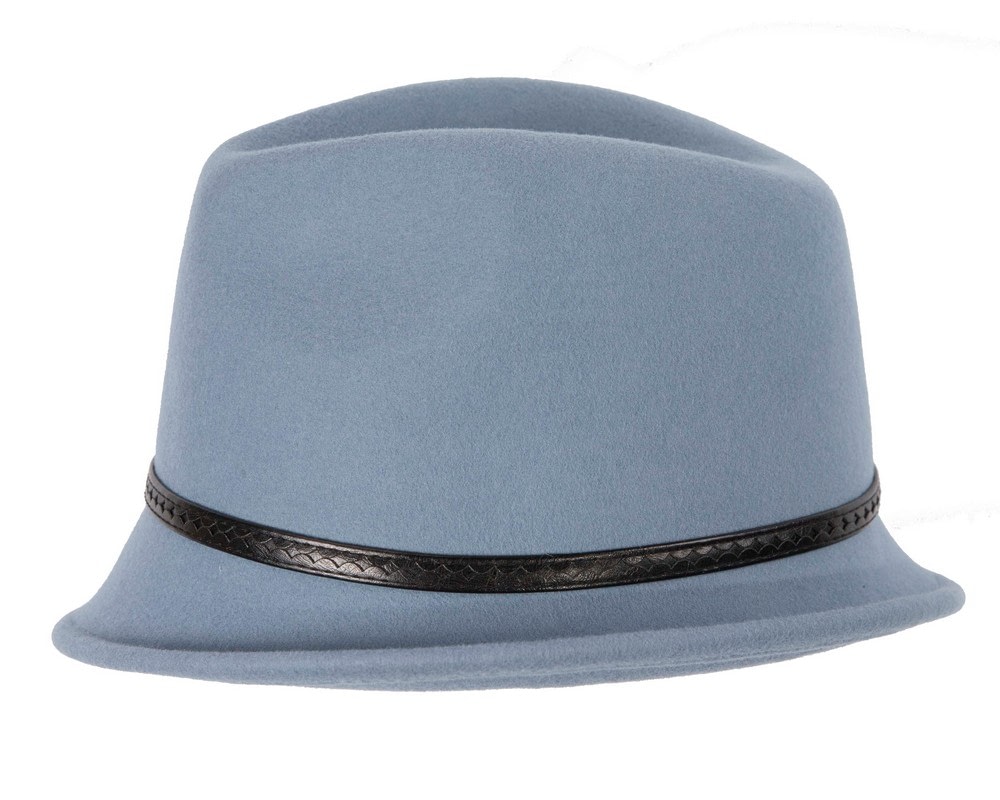 Light blue ladies felt fedora hat by Max Alexander - Fascinators Online Light blue ladies felt fedora hat by Max Alexander - Image 3