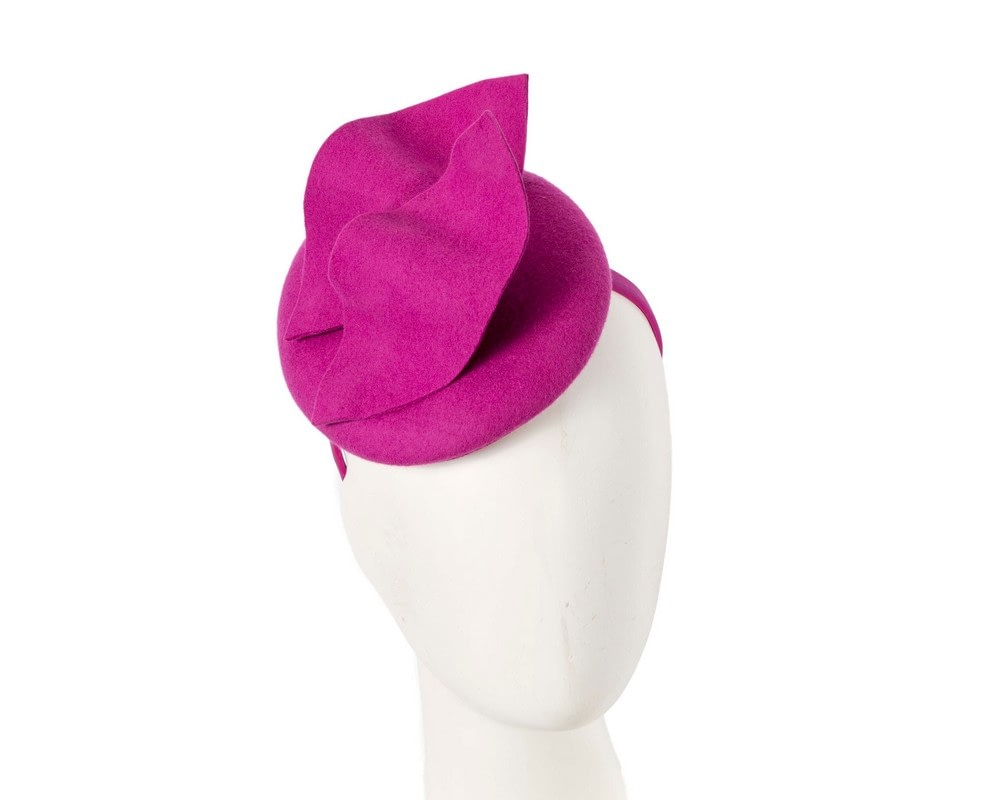 Fascinators Online - Fuchsia felt winter pillbox fascinator by Max Alexander