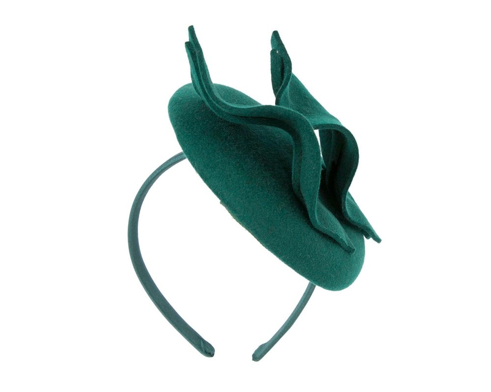 Green felt winter pillbox fascinator by Max Alexander - Image 6