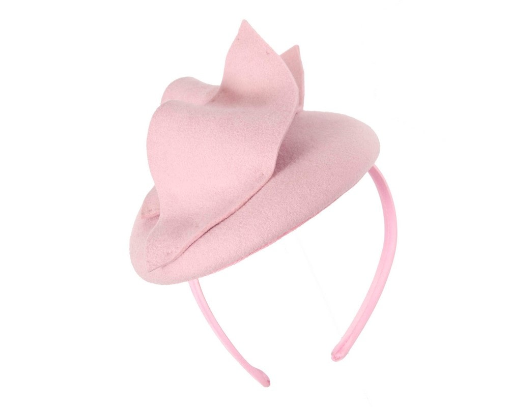 Fascinators Online - Pink felt winter pillbox fascinator by Max Alexander