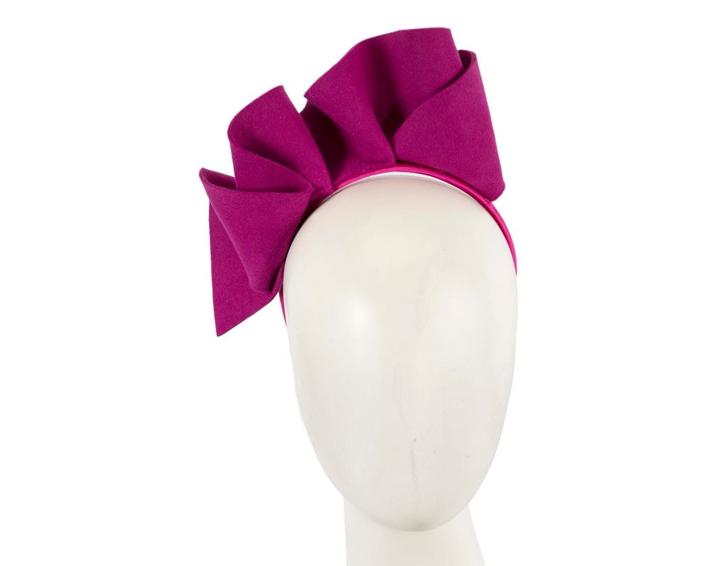 Fascinators Online - Fuchsia felt winter racing fascinator by Max Alexander