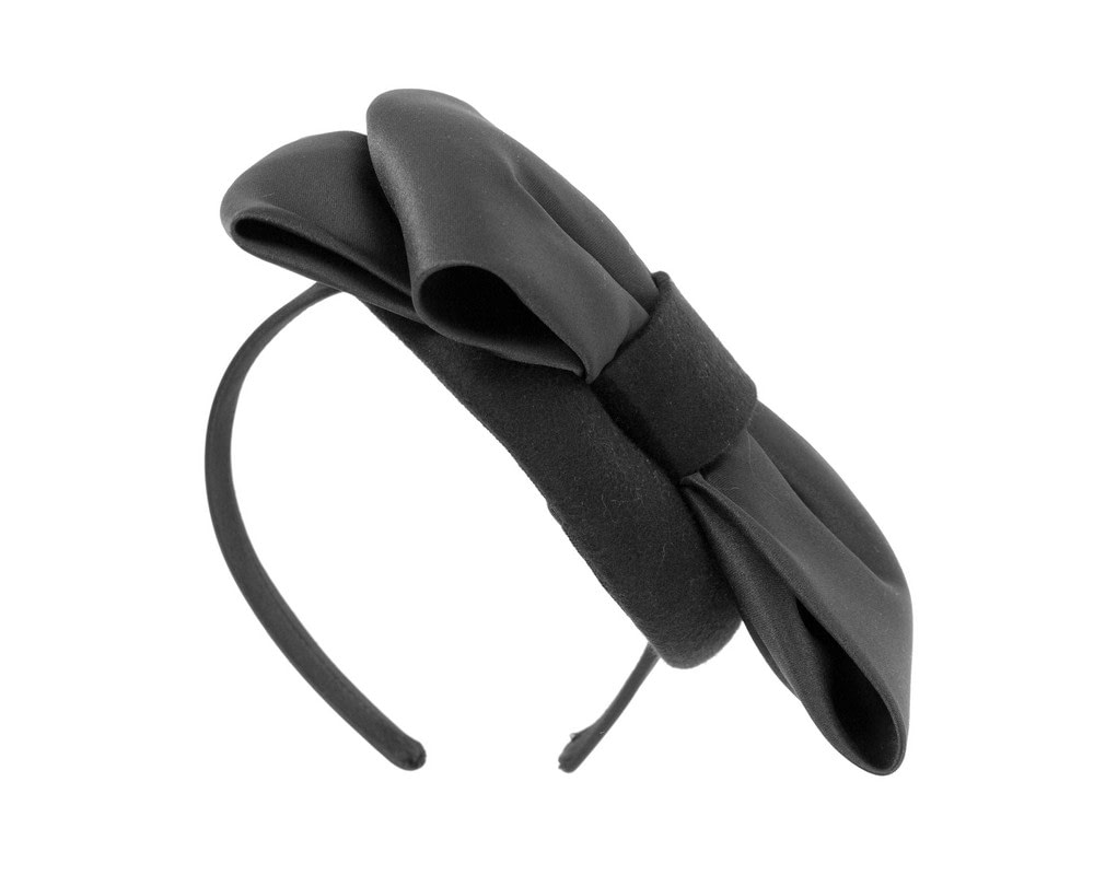 Large black bow winter racing fascinator by Max Alexander - Fascinators Online Large black bow winter racing fascinator by Max Alexander - Image 6