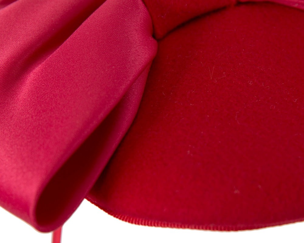 Large red bow winter racing fascinator by Max Alexander - Image 5