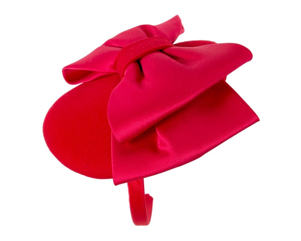 Large red bow winter racing fascinator by Max Alexander - Image 3