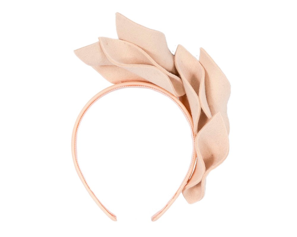 Nude felt winter flower fascinator by Max Alexander - Fascinators Online Nude felt winter flower fascinator by Max Alexander - Image 4