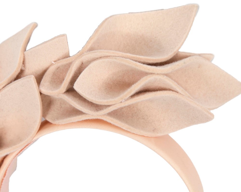 Nude felt winter flower fascinator by Max Alexander - Fascinators Online Nude felt winter flower fascinator by Max Alexander - Image 3