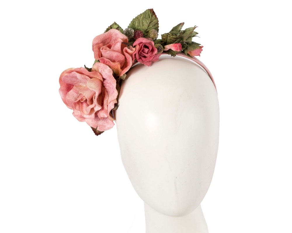 Fascinators Online - Pink vintage flower headband by Max Alexander