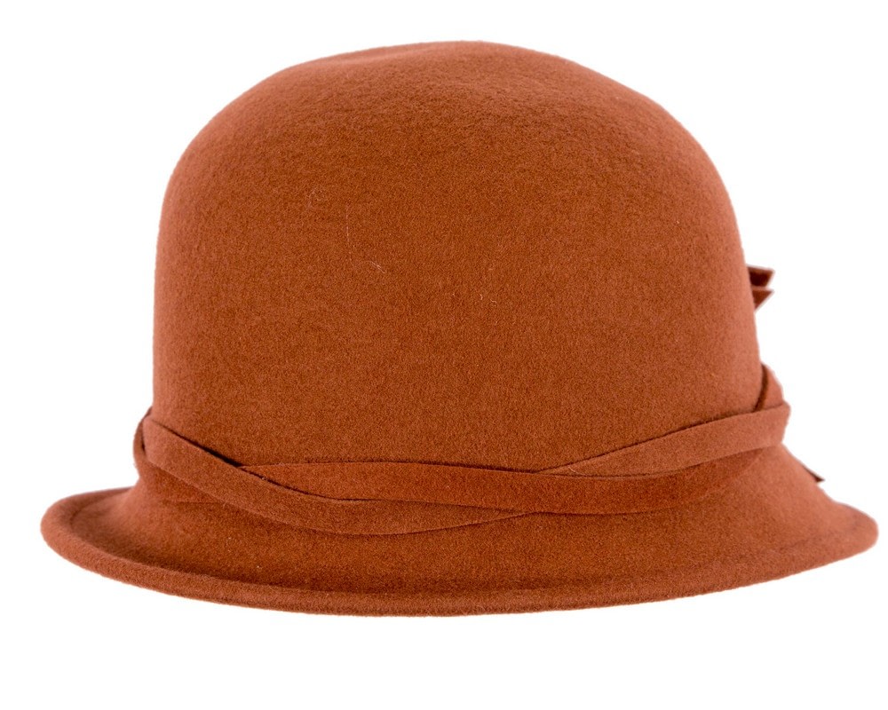 Rust winter fashion cloche hat by Max Alexander - Fascinators Online Rust winter fashion cloche hat by Max Alexander - Image 3