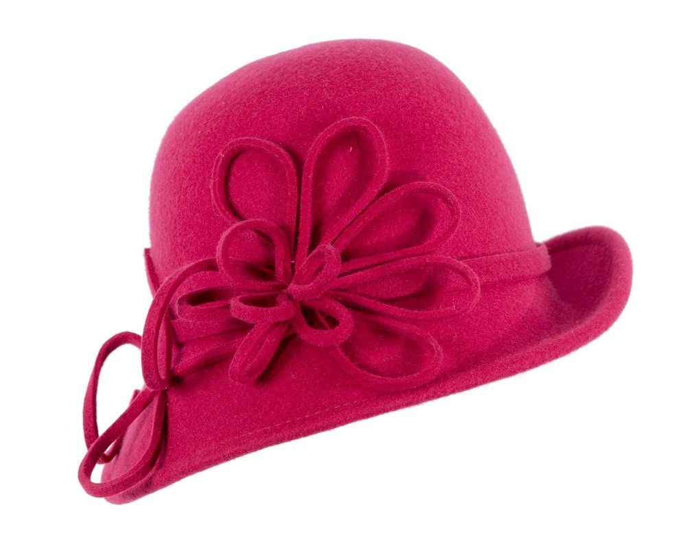 Fascinators Online - Red winter fashion felt hat by Max Alexander