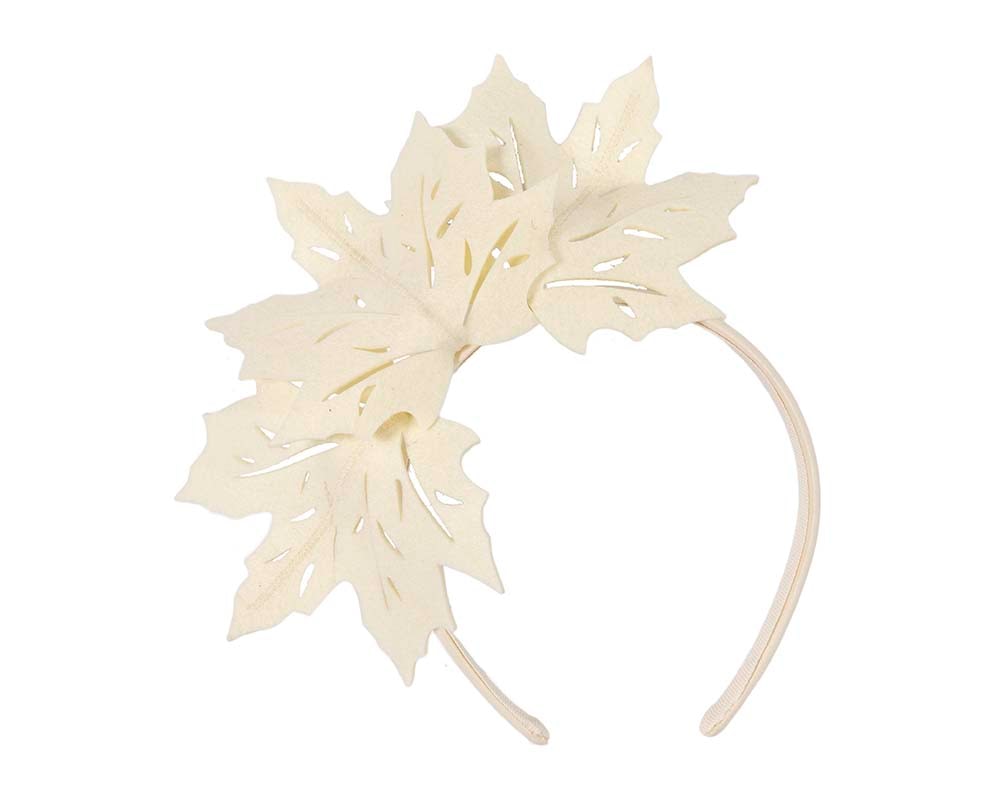 Fascinators Online - Cream Laser Cut felt Maple Leaves on a Headband
