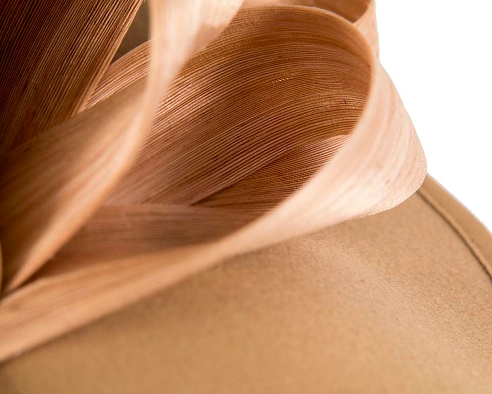 Felt beige twist with bow by Fillies Collection - Fascinators Online Felt beige twist with bow by Fillies Collection - Image 3