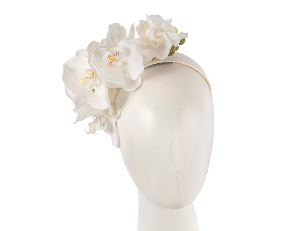 Fascinators Online - Realistic white orchid flower headband by Fillies Collection