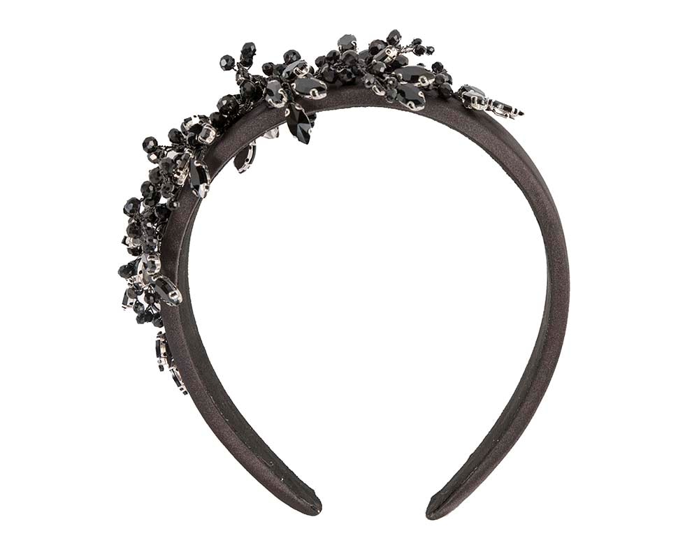 Fascinators Online - Black crystal headband by Max Alexander
