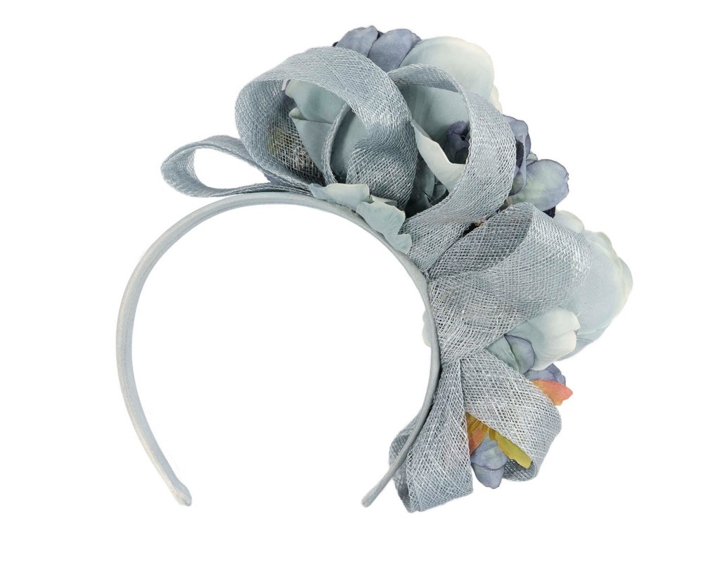 Blue flower fascinator headband by Max Alexander - Fascinators Online Blue flower fascinator headband by Max Alexander - Image 4