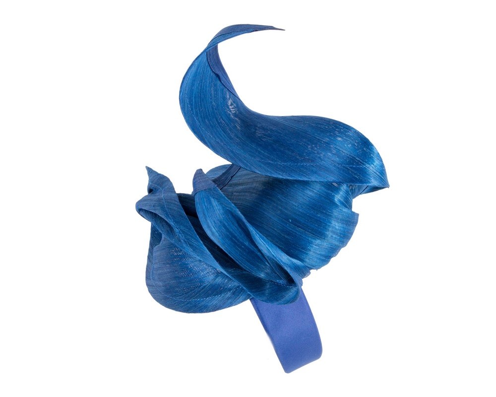 Bespoke royal blue racing fascinator by Fillies Collection - Image 3