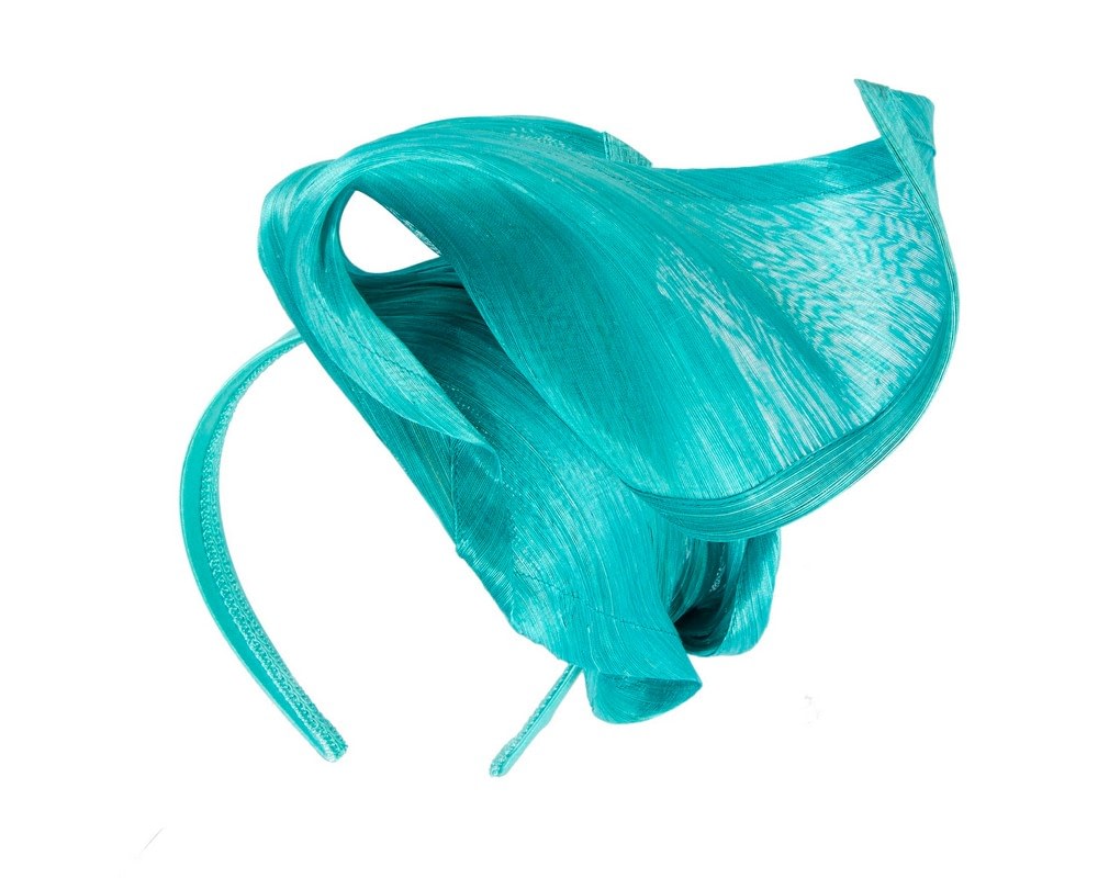 Bespoke turquoise racing fascinator by Fillies Collection - Image 6