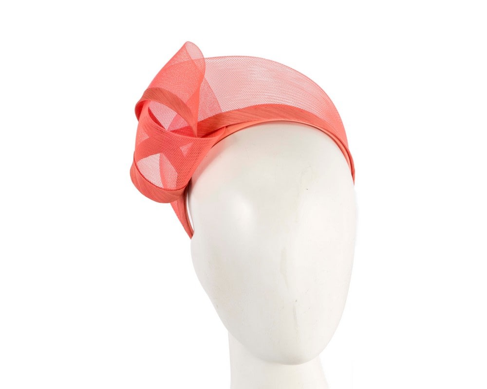 Fascinators Online - Coral racing fascinator headband by Fillies Collection