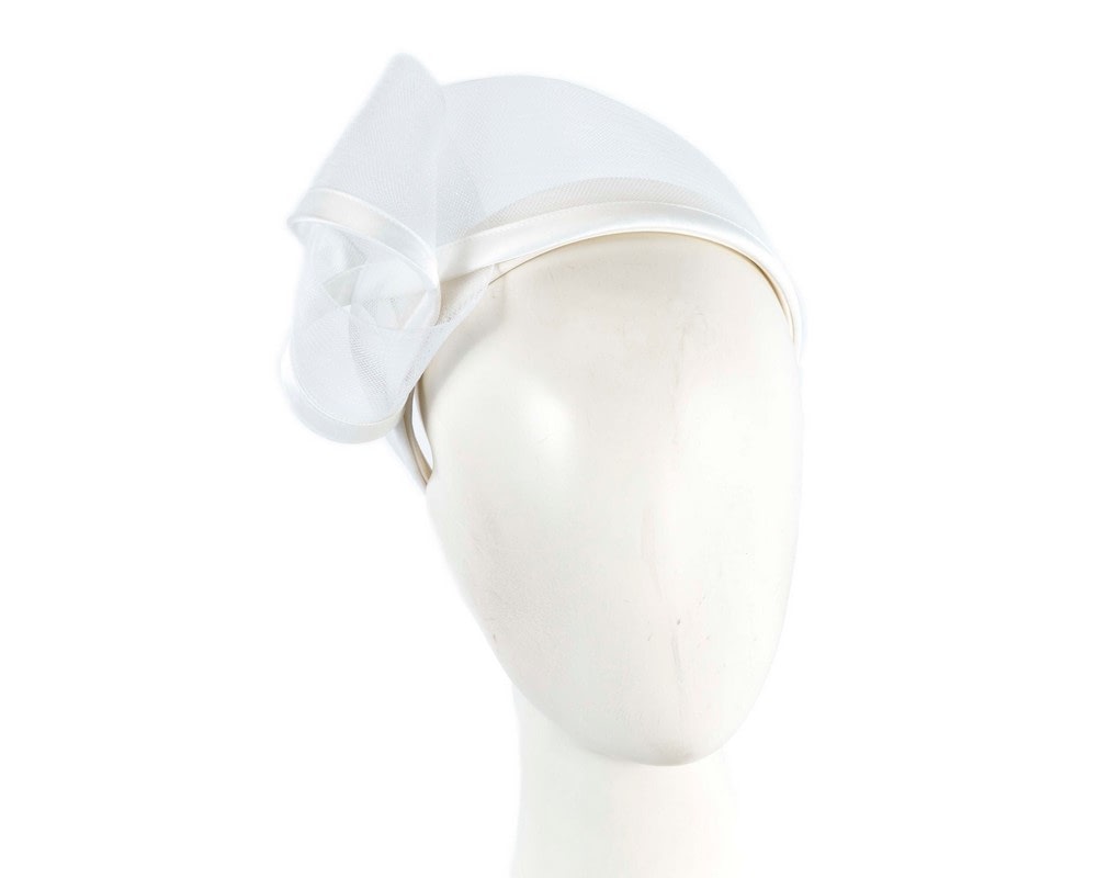 Fascinators Online - White racing fascinator headband by Fillies Collection