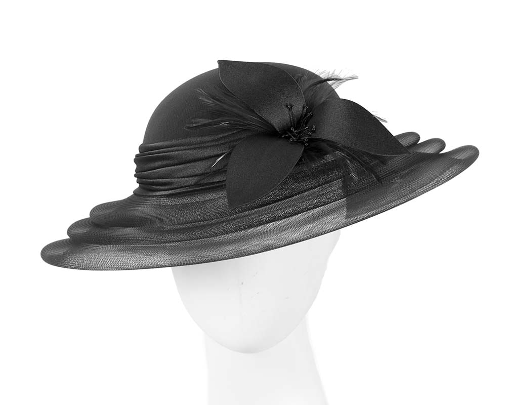 Fascinators Online - Black custom made mother of the bride hat