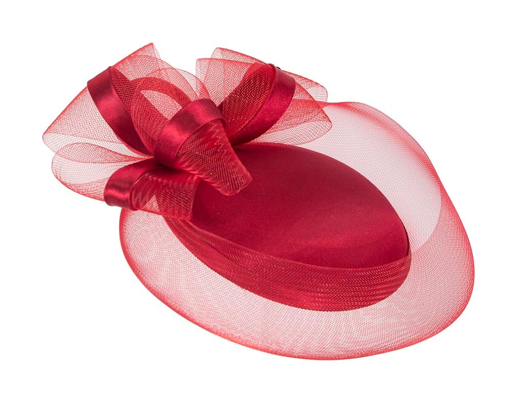 Fascinators Online - Red custom made cocktail hat by Cupids Millinery