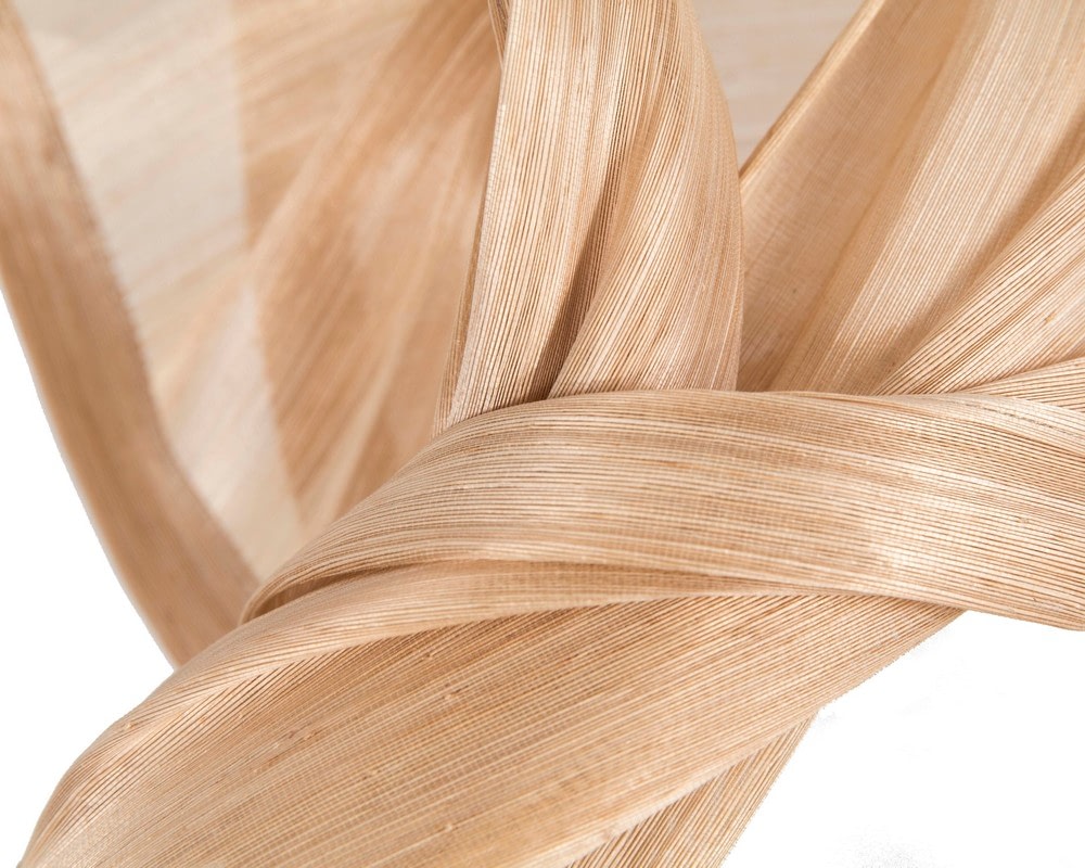 Nude twists of silk abaca fascinator by Fillies Collection - Image 3