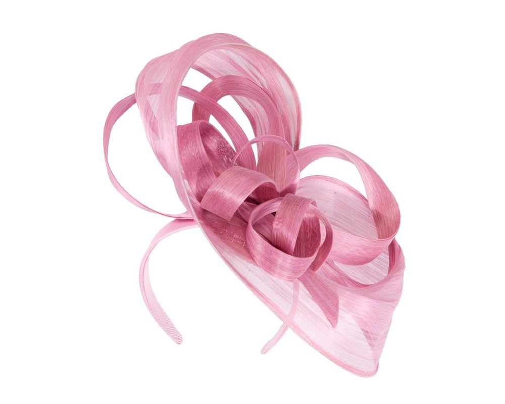 Fascinators Online - Large dusty pink fascinator by Fillies Collection