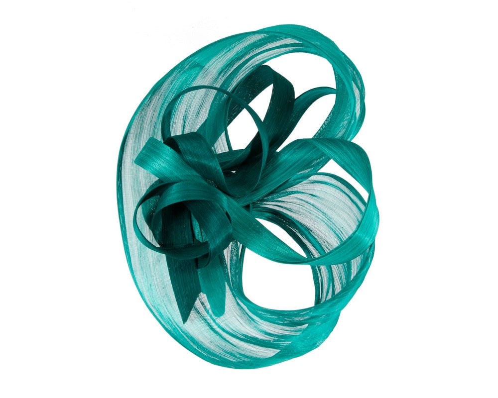 Large teal green fascinator by Fillies Collection - Fascinators Online Large teal green fascinator by Fillies Collection - Image 4