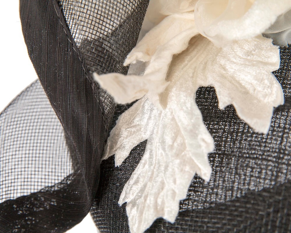 Bespoke black & cream spring racing pillbox fascinator - Image 5