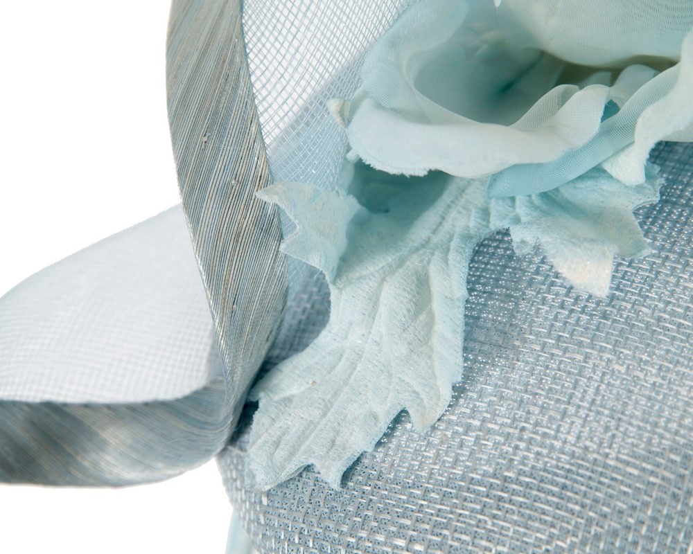 Bespoke light blue spring racing pillbox fascinator - Fascinators Online Bespoke light blue spring racing pillbox fascinator - Image 5