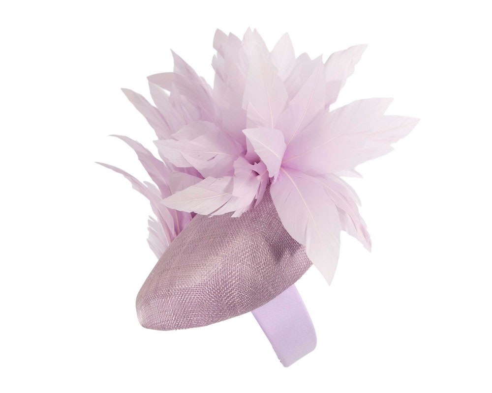 Lilac feather fascinator by Fillies Collection - Image 3
