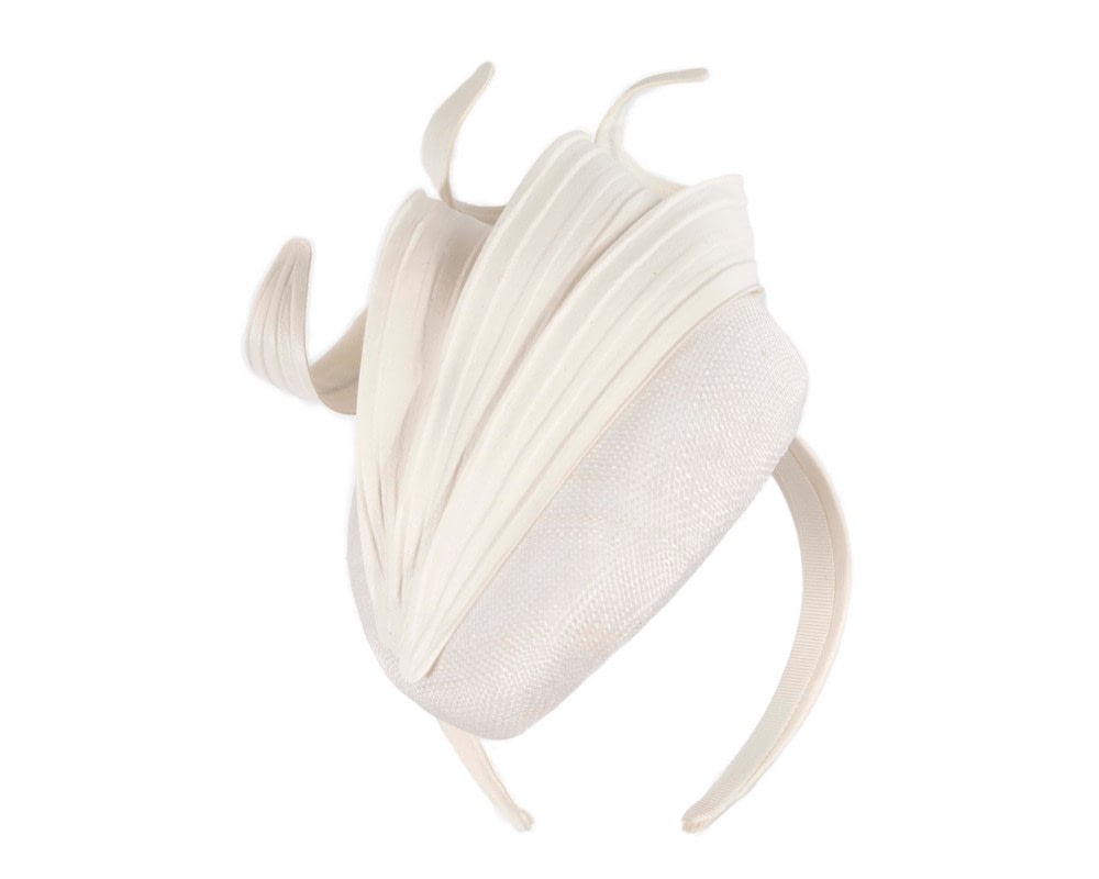 Fascinators Online - Bespoke white racing fascinator by Fillies Collection