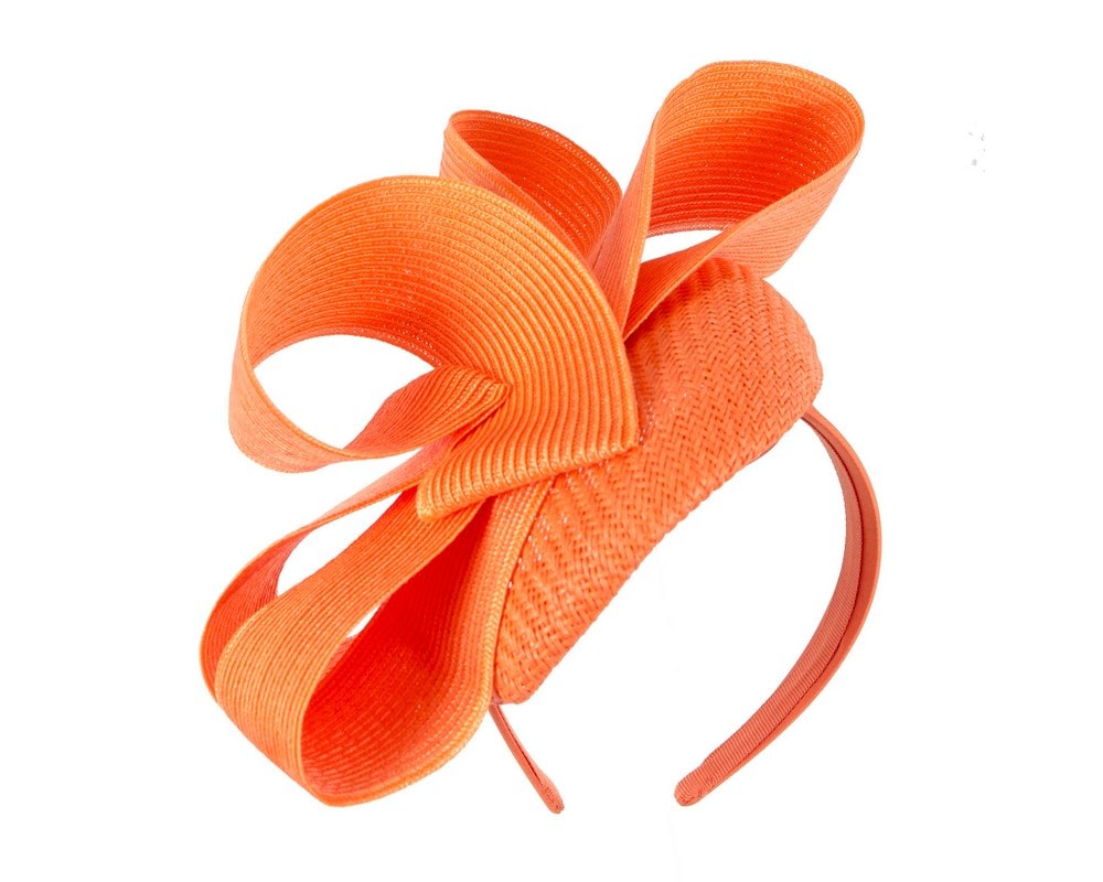 Orange racing pillbox fascinator by Fillies Collection - Image 2