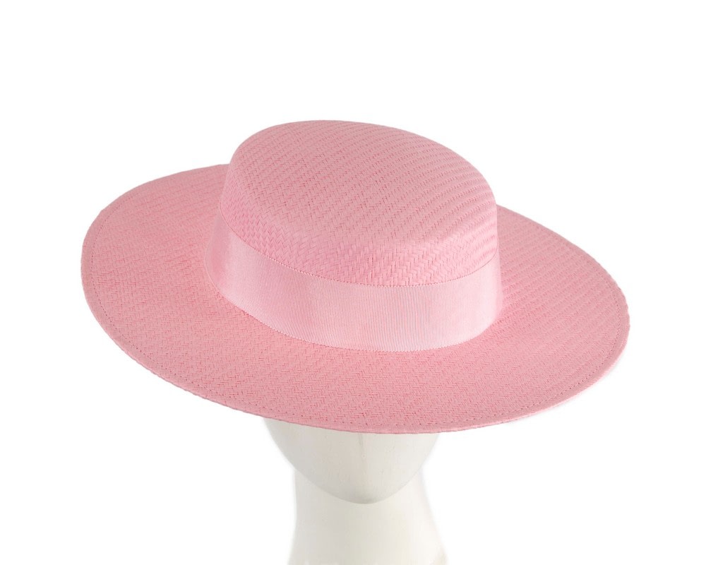 Fascinators Online - Pink boater hat by Max Alexander
