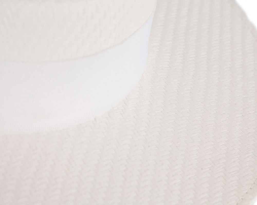 White boater hat by Max Alexander - Fascinators Online White boater hat by Max Alexander - Image 5