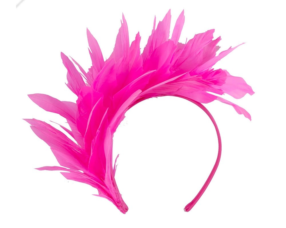 Fascinators Online - Hot Pink feather bunch fascinator by Max Alexander
