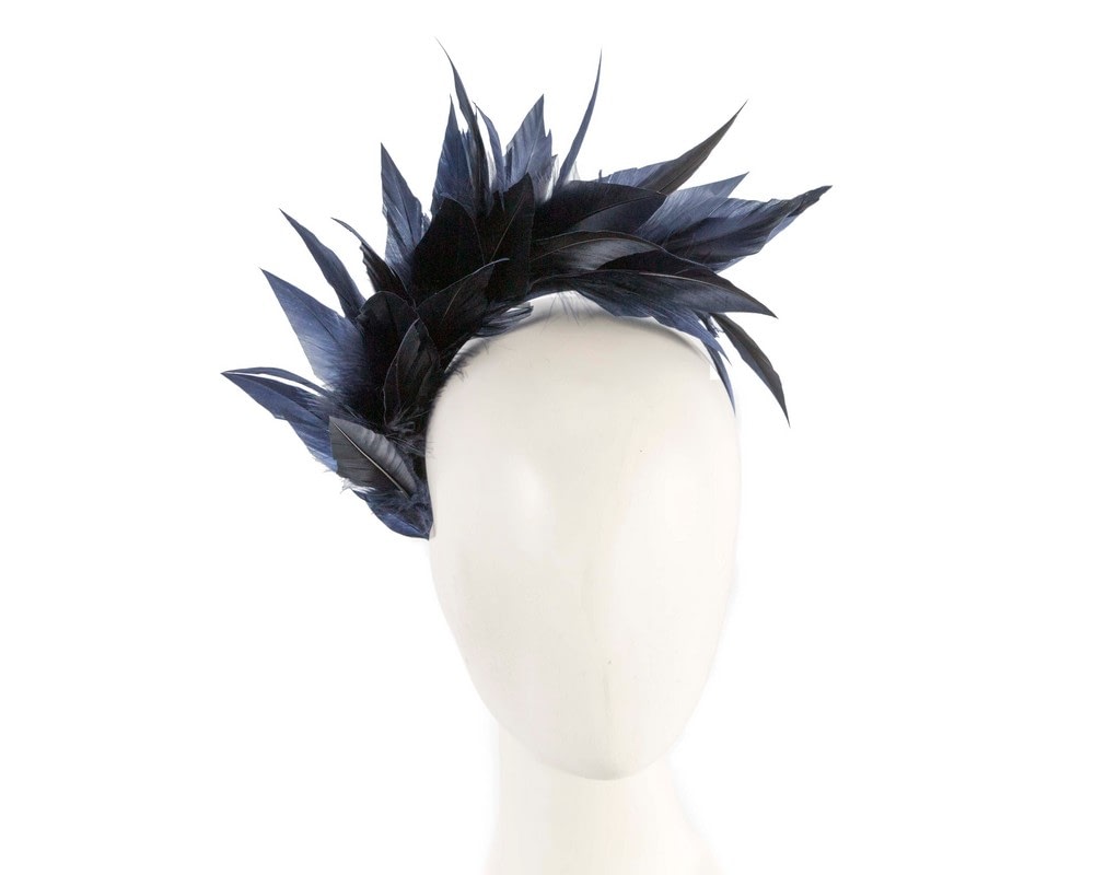 Fascinators Online - Navy feather bunch fascinator by Max Alexander