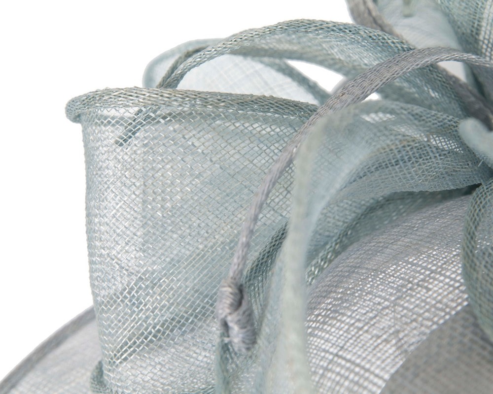 Wide brim light blue sinamay fascinator hat by Max Alexander - Image 5