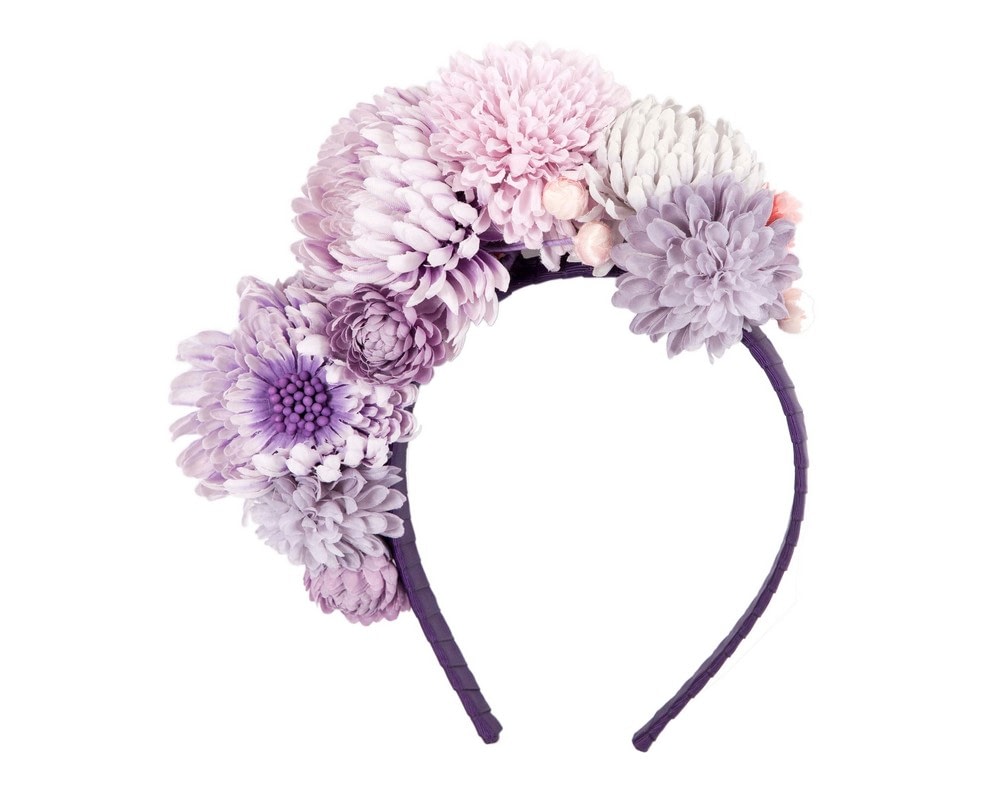 Fascinators Online - Multi-tone lilac flower arrangement on the headband
